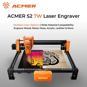 ACMER S2 7W Laser Engraving & Cutting Machine, 300×300mm Large Working Area, Suitable for Wood, Faux Leather, Acrylic, Ceramic & More, Ideal for Wood Carving, DIY Crafts, Gift Making & Creative Projects
