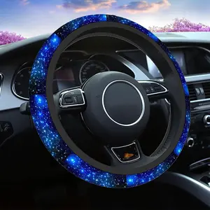 Galaxy Blue Universal 15" Steering Wheel Covers Beautiful Galaxy and  Cute  Steering Wheel Cover for Men Women Girls  Accessories