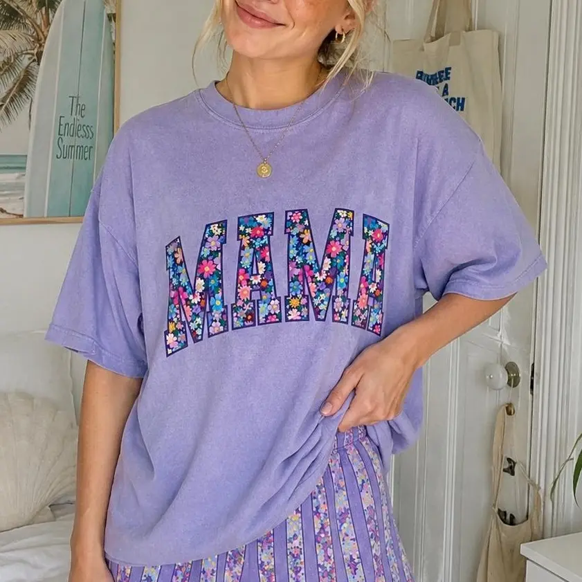 Personalized Comfort Colors Mama Shirt, Floral Mom Spring T-Shirt, Custom Flower Grandma Tee, Floral Nana Auntie Mimi Gigi Grammy Shirt, Mother’s Day Family Gift – DPCLICK
