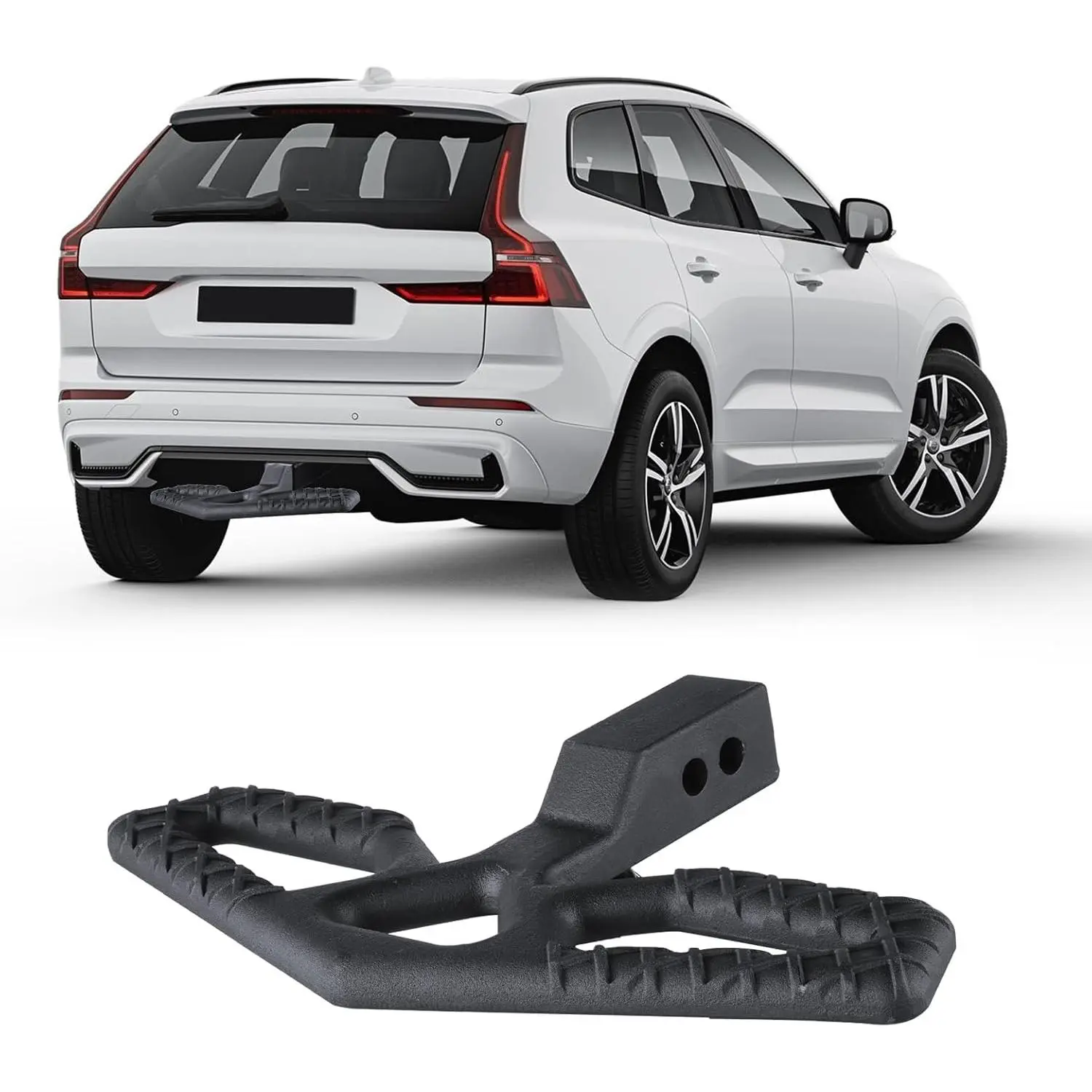 VEVOR 2-Inch Receiver Hitch Step, Heavy-Duty Steel Construction, 350 LBS Load Capacity, Rear Bumper Guard Protector with Pin Lock & Stabilizer, Universal Automotive Vehicle Replacement Accessory for Truck, SUV, Universal Automotive Accessories, Vehicle Ac