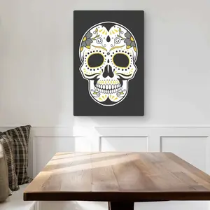 212 MAIN Vibrant Mexican Sugar Skull Aluminium Metal Print Wall Art - 20x30 in., Artistic Photo Decor for Bedroom, Home Wall Decor, Celebration of Life