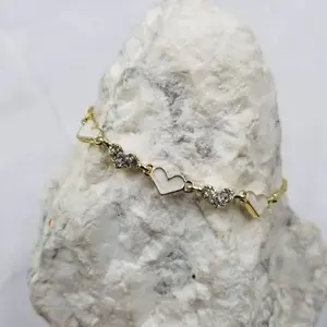 Valentine's Day Crystal Heart Slide Bracelet