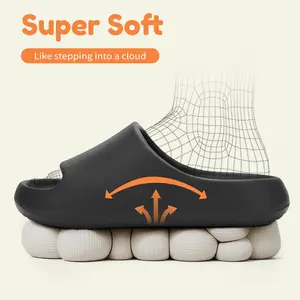 #SummerVibes Kids Pillow Shape Cloud Slides, Soft Cushioned Under-Ankle Slippers, Non-Slip EVA Thick Sole, Quick Dry Girl Shoes for Summer Pool & Beach, Outdoor Kids Stuff tiktokshopspringglowup
