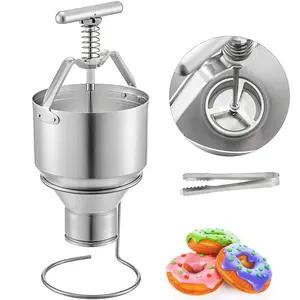 Summervibes VEVOR Donut Depositor 5L Capacity Donut Dropper Hopper Food-Grade Aluminum Manual Donut Dispenser 6 Adjustable Thicknesses Donut Hopper with Stand Donut Batter Dispenser for Home & Commercial UseVEVOR Super Brand Day