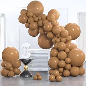 PartyWoo Tan Balloons 140 pcs Different Sizes of 18 12 10 5 Inch Boho Neutral Light Brown Coffee Fall Latex Balloon Arch Kit for Birthday Safari Boy Baby Shower Jungle Party Decorations Brown-F10