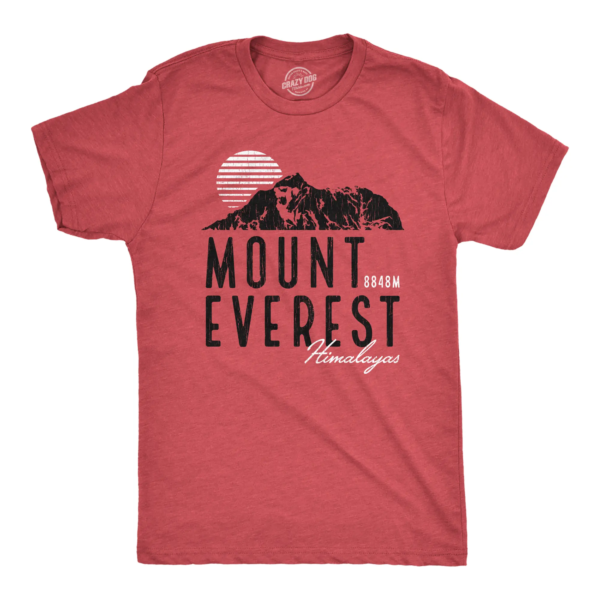 Mens Retro Mount Everest T Shirt Funny Camping Saying Vintage Mountain Graphic Novelty Tee Mens Funny T Shirts Cool Vintage Fashion T-Shirt Gift Classic Menswear Vintage Apparel for Men Funny Camping Short Red