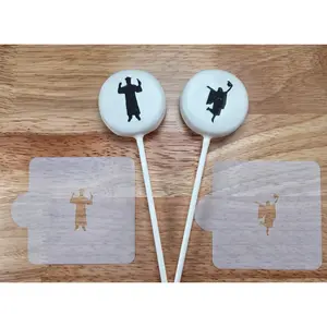 Graduation Silhouette Stencil Set | Boy & Girl Grad Cake Pop Stencils | Full Body Graduate Designs