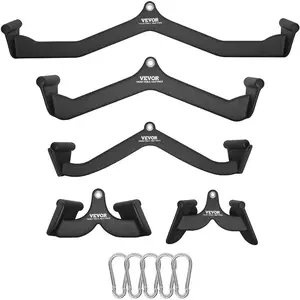 VEVOR LAT Pulldown Attachments, Cable Machine Rowing T - bar V - bar Tricep Pull Down Bar, Back Strength Training Rubber Coated Handle Grip, Bicep Curl Tricep LAT Pulldown Bar for Home Gym FitnessVEVOR Super Brand Day