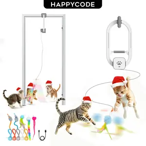 HAPPYCODE Door-Clip Interactive Cat Toy, [Newly Upgraded] Rechargeable Dual-Mode Cat Toy, designed specifically for bored indoor cats, suitable for all cats, indoor cat toys, pet supplies, cat gifts,Summervibes,petlovers tiktokshopspringglowup