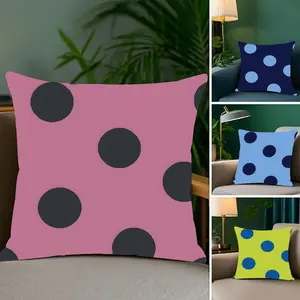 Color polka dots Pillow Case Double-Sided Printed Soft Short Plush Sofa Cushion Covers | Polyester & Breathable, Invisible Zipper, Mite-Resistant, Durable | Ideal for Sofa, Bedroom, Car & Kids Gift