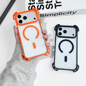 Clear Case with Four Corner Shockproof Bumper For MagSafe for iPhone 17Air 17 16E 16 15 14 13 12 Plus Pro Max Protective phone Cover