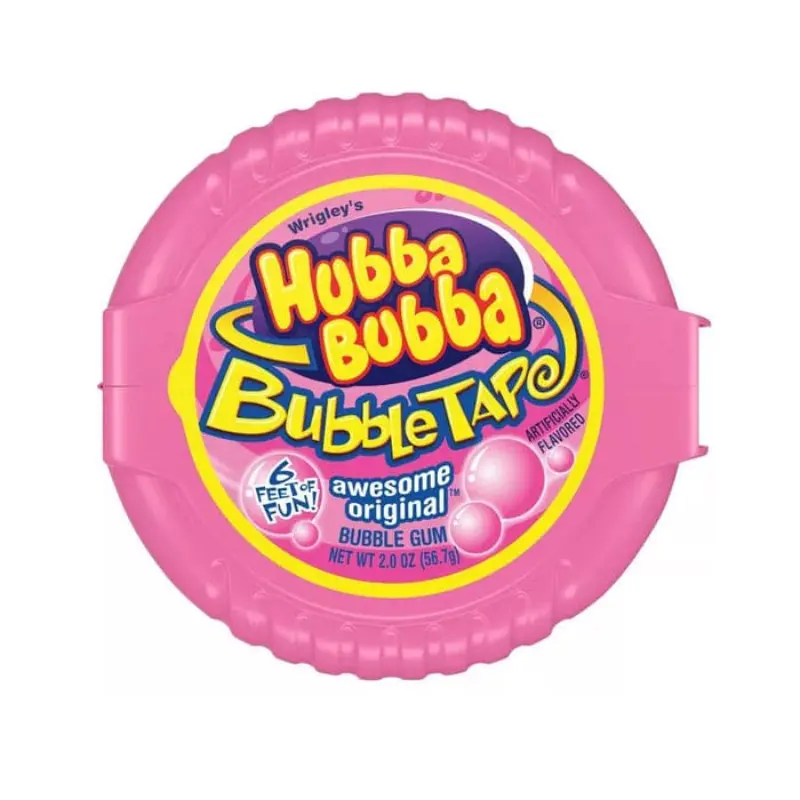 Hubba Bubba Awesome Original Bubble Gum Tabs - 6-Pack, 2oz Artificial, Sodium-Free, Fat-Free Chewing & Bubble Gum Snack Treats, Bubblegum, Adults, Kids