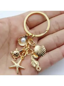 1pc Ocean Style Seahorse, Sea Turtle, Starfish, Shell Charm Keychain, Marine Animal Pendant Friendship Decoration Gift, Unisex Bag Accessory Backpack For School Car Accessories Cute Goth Y2k