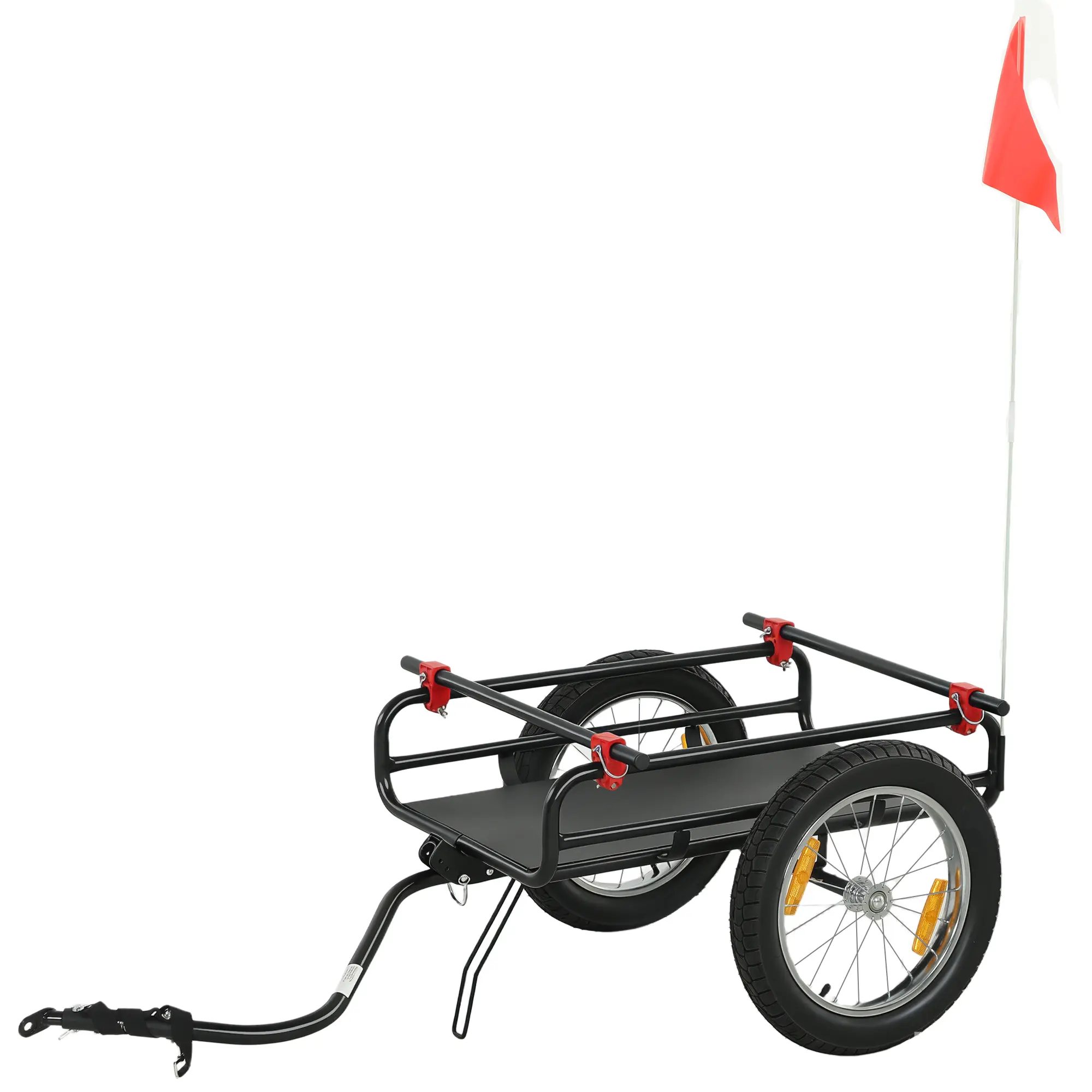 Dog Bicycle Trailer - 2-In-1 Bike Cargo Trailer & Wagon Cart, Multi-Use Bicycle Accessory with Quick-Release 16" Pneumatic Wheels, Kickstand