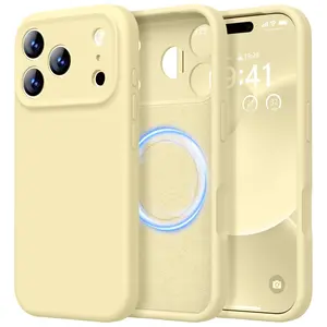 Designed for iPhone 17 16 15 14 13 12 Pro Max Plus 17E 16E Case, Premium Silicone [Compatible with Magsafe][Soft Anti-Scratch Microfiber Lining] Shockproof Protective Phone Case for Men Women