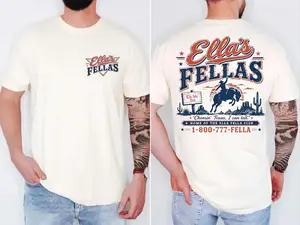Ellas Fellas Club T-shirt, Western Country Concert Graphic Tee, Ella Fella Cowboy Shirt