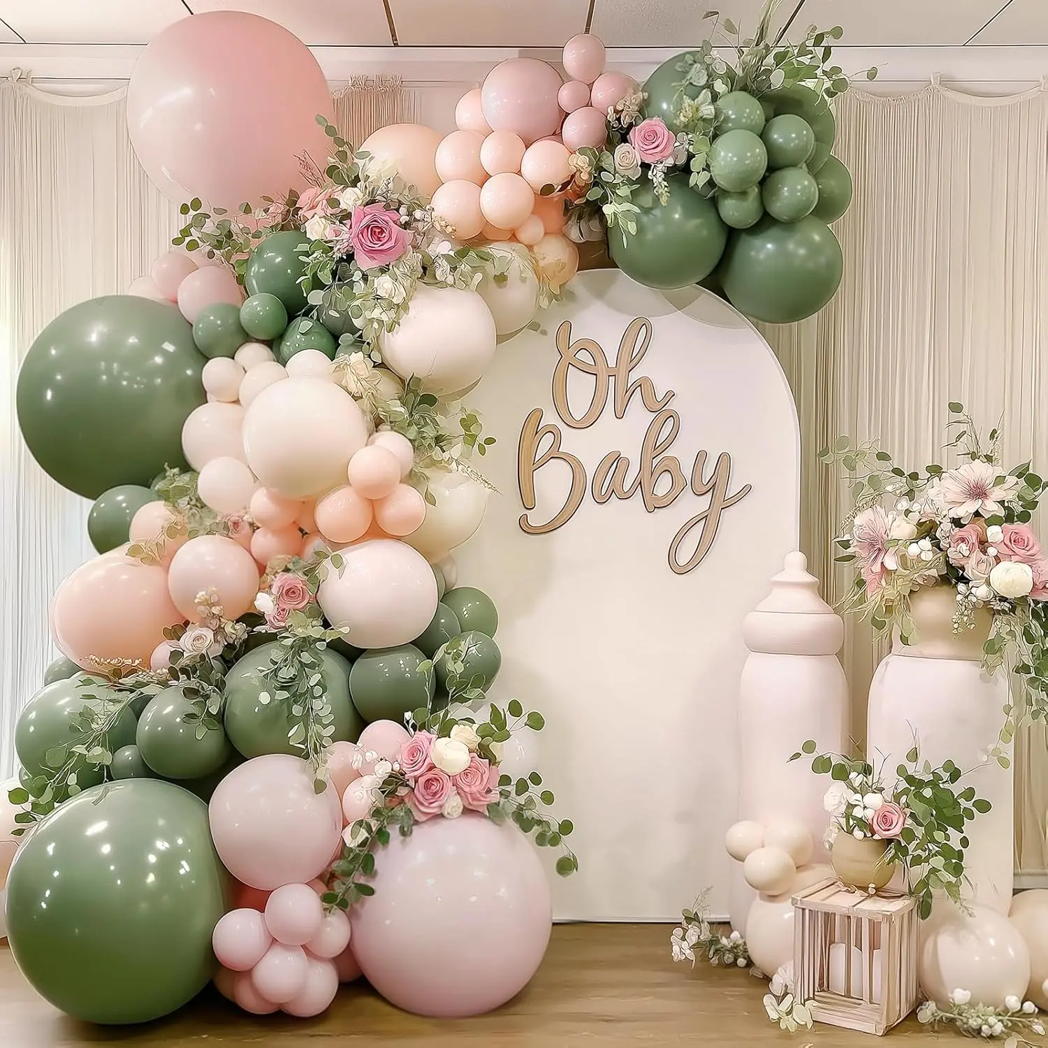 Green Pink Beige