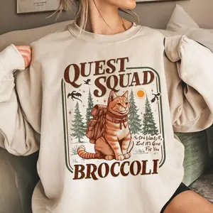 Onyx Storm Quest Squad Broccoli Sweatshirt, Broccoli Cat TShirt, Ridoc Romantasy Fan Shirt, Dragon Rider Tee, Bookworm Gifts