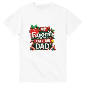 My Favorite People Call Me Dad Heavyweight Unisex Crewneck T-shirt | Funny Holiday Apparel Gift for Dad, Family Reunion Tee, Christmas Gift Shirt | Gildan® 5000