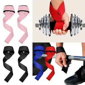 Enhanced Gym Performance Weight Lifting Straps - Polyester Fitness Wrap Band for Pull-Ups and Deadlifts Strength Training Support Bands with Hook-and-Loop Closure, Black/Blue/Red