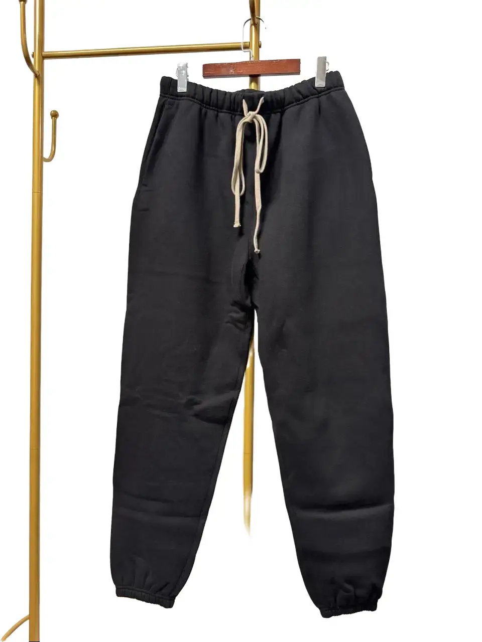 Men's Long Full Length Cotton Breathable Heavyweight Fleece Sweatpants - Baggy Fit Oversized Streetwear Joggers with Elastic Waistband, White Logo Print, Cuffed Ankles, Hips and Thighs Space, Check Detailed Size Chart for Casual Outings