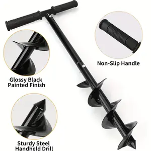 Heavy manual auger with anti-skid handle and spiral blade for planting seedlings/vegetables/fence posts Garden farming tools
