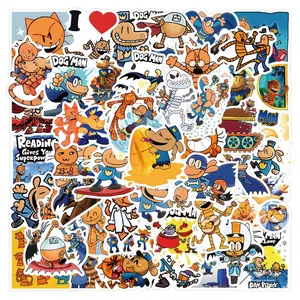 55-110 Cartoon Dog Man Stickers, Waterproof Decorative Stickers for Journals, Stationery, Water Bottles, Computers, Fun and Durable
