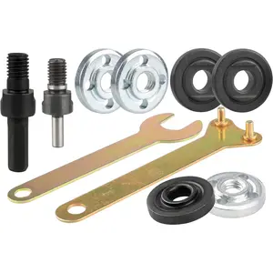 Drill Angle Grinder Adapter with Flange Nut Parts Set, 6mm and 10mm Drill Arbor Mandrel Adaptor with 3 Set Replacement Grinder Flange Nuts and Spanner Wrench Conversion Tool