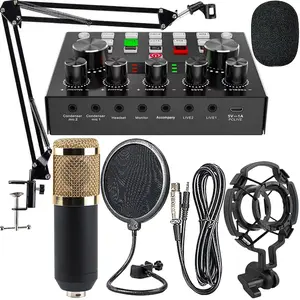 Podcast Equipment Bundle,  Live Sound Card - Audio Interface for Laptop Computer Vlog Living Broadcast Live Streaming TikTok