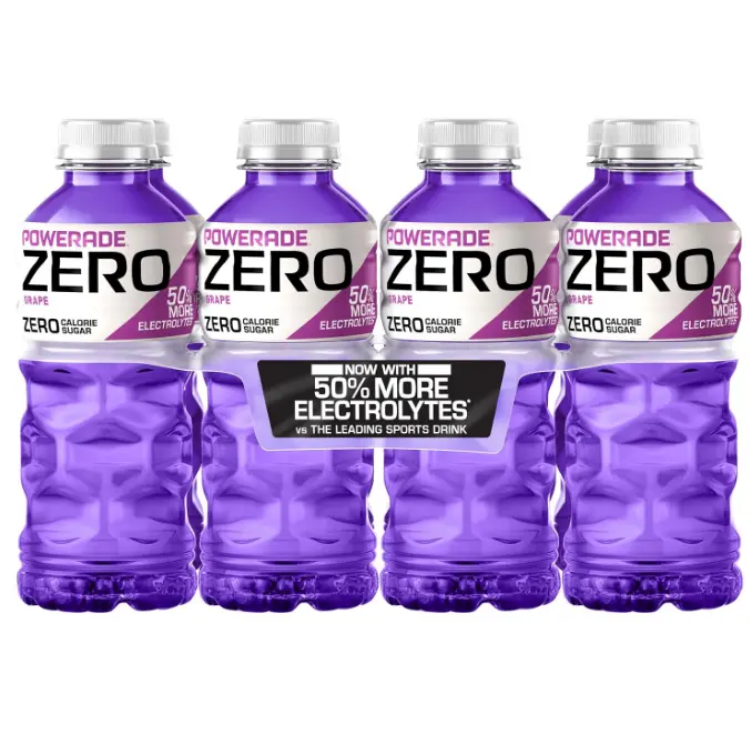 Electrolyte Enhanced Zero Sugar Grape Sports Drink, 20 Ounce (Pack of 8)