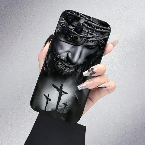 Jesus Image TPU Smartphone Case - Waterproof, Shockproof, Anti-Drop Religious Protection Accessory, Casing for iPhone X, X/XS Max, 11, 12, 13, 14, 15, 15 Plus, 17 & Their Plus Models