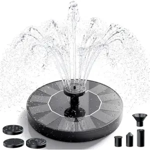 Solar Fountain, 2026 Upgraded Solar Water Fountains with 6 Nozzles, Free Standing Floating Solar Powered Water Fountain Pump for Bird Bath, Garden, Pool, Pond and Outdoor