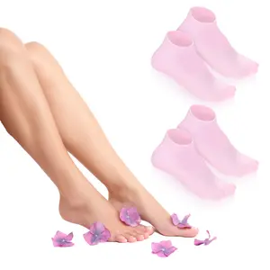 2 Pairs Silicone Socks for Dry Cracked Feet Women Moisturizing Foot Mask Exfoliating Silicone Socks Foot Spa Gel Socks for Cracked Heels Softening Rough Skin and After Pedicure Care