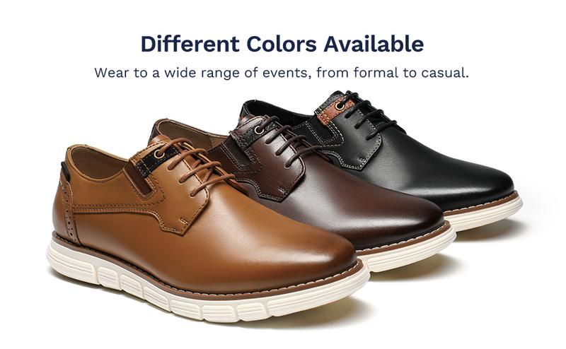 Bruno Marc [CrossFlex Neat Polish-] Men's Casual Oxford Dress Sneakers Premium Leather Round Toe Lace-Up All Seasons Walking Shoes