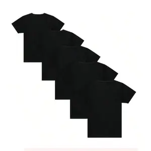 Men's 5-Pack Essential Cotton T-Shirts - Classic Fit, Crewneck, Breathable Fabric, Casual Wear, Loose Fit, Beige Plain Shortsleevepeng