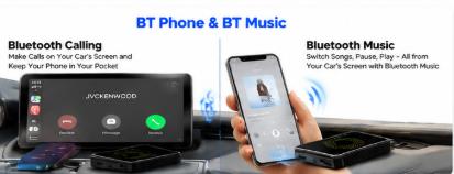 3-in-1 Wireless Car Adapter StreamNetflix/YouTube/TikTok/Google Play,Fits Factory Wired CarPlayVehicles