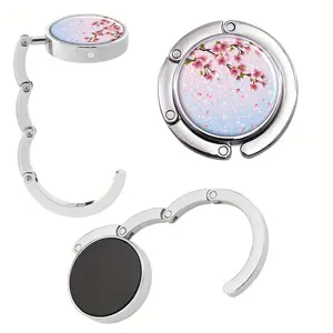 Foldable Handbag Hook Rack, Foldable Purse Hook, Portable Table Bag Holder for Restaurants Bars, Unique Gift, Spring Colorful Design