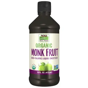 NOW Foods, Certified Organic Monk Fruit Liquid, Zero-Calorie Liquid Sweetener, Non-GMO, Low Glycemic Impact, 16-Ounce