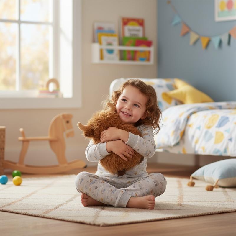 Scruffy Highland Cow Plushie, 8-Inch Fluffy Cuddly Stuffed Animal Toy, Cute and Ugly Aesthetic, Perfect Gift for Animal Lovers, Kids' Gifts