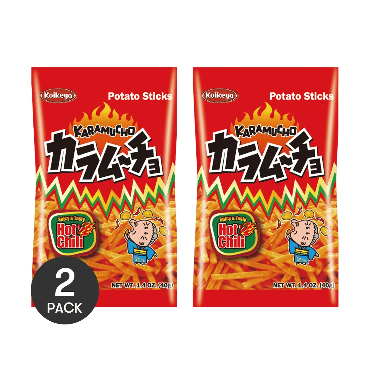 KOIKEYA Spicy Flavor Japanese Chips 2 Pack 40g Each