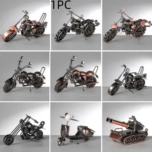 Vintage Motorcycle Car Model Decorative Piece, Living Room Bar Cabinet Ornament, High-End Iron Metal Craft Sculpture, Elegant Home Decoration, Living Room Ornaments, Desktop Decoration Ornament