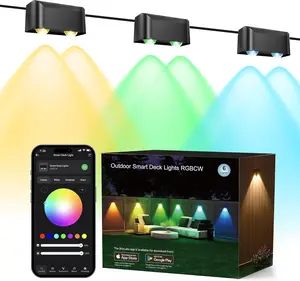 Brizled Smart Fence Lights, RGBCW Outdoor July 4th Deck Lights APP & Voice Controlled, 32.8ft Music Sync Red White & Blue Fence Lighting Smart Lighting IP65 Waterproof for Halloween Christmas Decor