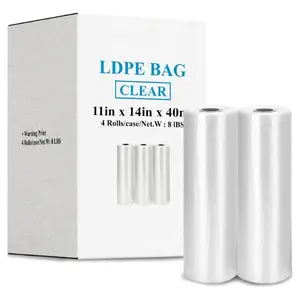 TP Plastic 11"x14" Clear Produce Bags – 4 Rolls, 388 Count, BPA-Free, Food Storage for Bread & Veggies