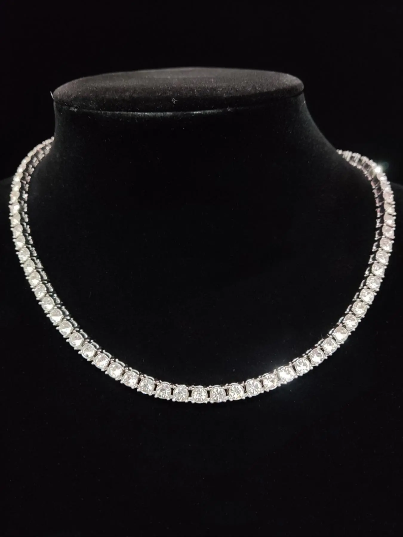 Fashion Simple Rhinestone Decor for Gift, Casual Matching Jazz Cuban Link Design Chain Bling Necklace Jewelry for Men & Women for Party, Daily Clothing Decor