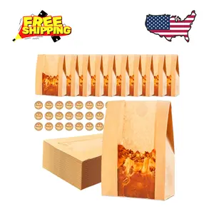 60pcs Paper Bread Bags for Homemade Bread, 13.7 x 8.3 x 3.5 Inch Large Brown