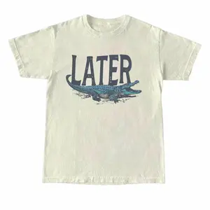 Later Gator T-Shirt, Funny Retro 90s Alligator Graphic Tee, Vintage Style Unisex Shirt, Cool Gift for Him or Her, Crewneck Cotton Menswear Womenswear Underwear Streetwear Top
