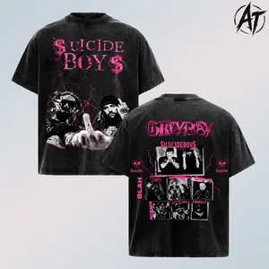 Grey Day Tour 2026 Washed Tee, Vintage Acid Wash Oversized Graphic T Shirt, Heavy Cotton Dark Trap Streetwear, Rap Duo Merch, Pink Lightning Aesthetic, Unisex Loose Fit Top, Gift for Rap Fans