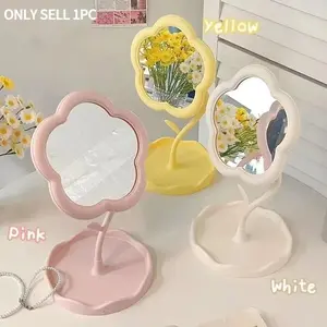 Cute Flower Design Desktop Mirror Creative Bedroom Home Decor Gift High Aesthetic Value Gao Yan Style Vanity Decorative Mirror