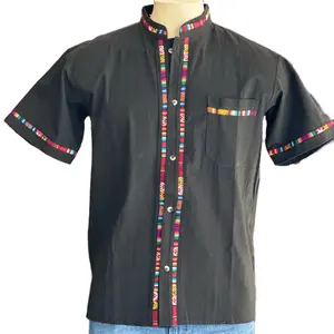 Artistry in Thread: Embroidered Men's Guayabera Shirt size Large