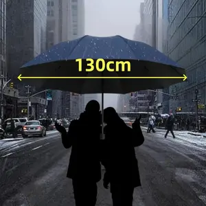 130cm Oversized Folding Umbrella, Windproof & Waterproof Large Sun & Rain Umbrella, Portable Umbrella for Travel & Family Use